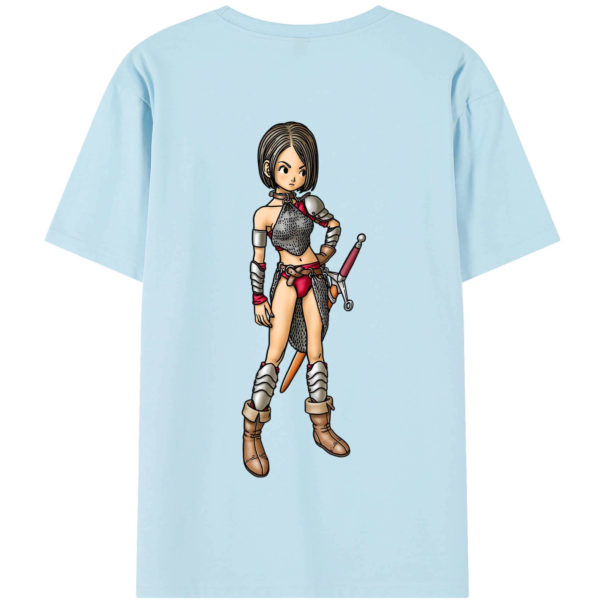 （画像用） ドラゴンクエスト Doragon Kuesuto Dragon Quest 綿100％半袖Tシャツ（背面プリント）